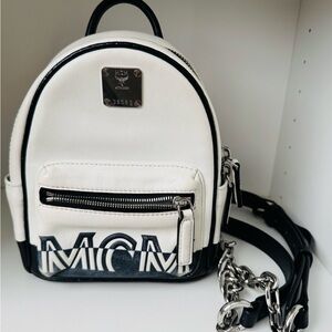MCM Black and White Mini Backpack crossbody bag